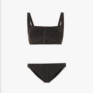 NWT Hunza G Xandra Bikini Set - Black Metallic